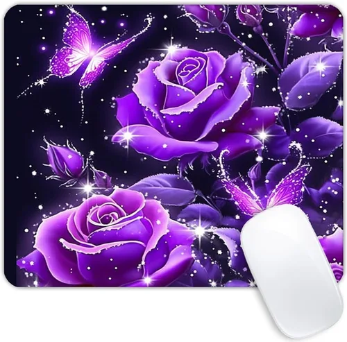 Vista 26 de Alfombrilla de ratón de mariposa personalizada alfombrilla de mouse con base de goma antideslizante para computadoras, computadora portátil Bandera