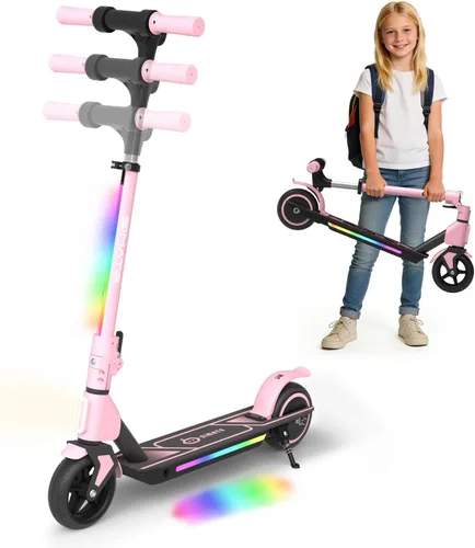 Vista 7 de SIMATE Electric Scooter for Kids Ages 6-14, 3 Adjustable Heights 34"/37"/39", LED Display & Colorful Lights, Foldable Kids Electric Scooter, 8.7 MPH