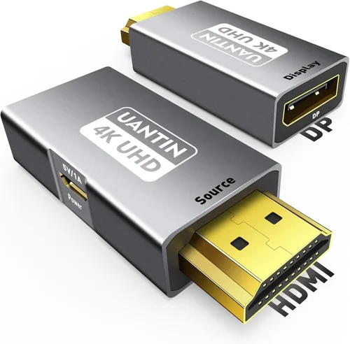 Vista 9 de Adaptador HDMI a DisplayPort 4K a 60Hz HDMI activo 2.0 macho a DP 1.2 hembra Convertidor HDMI unidireccional Cable compatible con HDCP 2.2