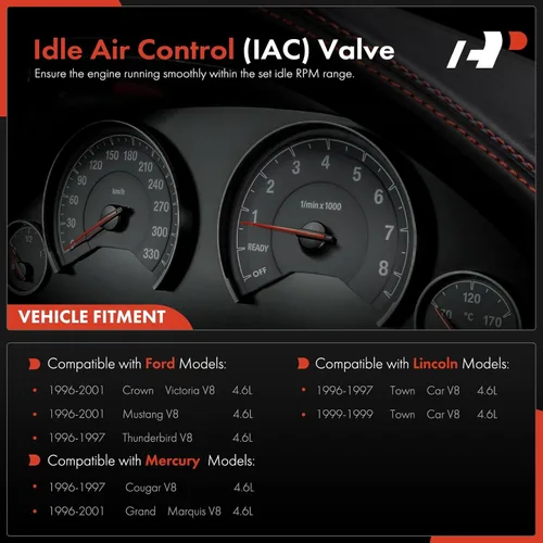 Vista 2 de A-Premium Válvula de Control de Aire de Ralentí de Inyección de Combustible IAC - V8 4.6L - Compatible con Ford, Lincoln y Mercury - 96-01 - Crown