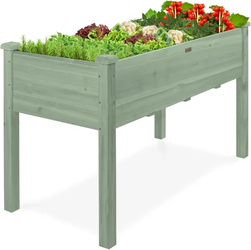 Vista 28 de Best Choice Products Cama de jardín elevada de 48 x 24 x 30 pulgadas con profundidad extra profunda de 16 pulgadas, soporte para maceta de madera