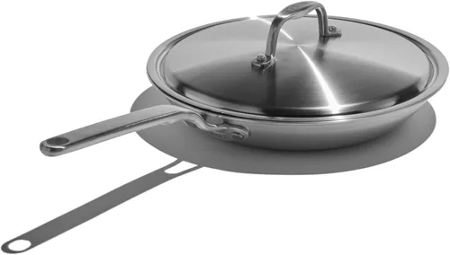 Vista 11 de Heritage Steel Eater Series - Juego de 3 sartenes para freír Fabricado en Estados Unidos Sartén de acero inoxidable de 5 capas totalmente