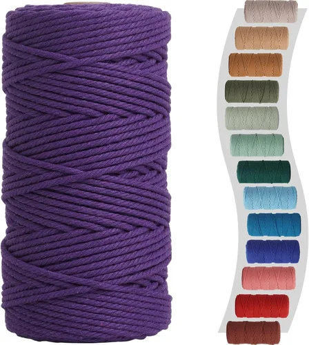 Vista 38 de NOANTA - Cuerda de macramé color verde aguacate, 2 mm x 220 yardas, cuerda de algodón colorido para colgar en la pared, ganchos de plantas