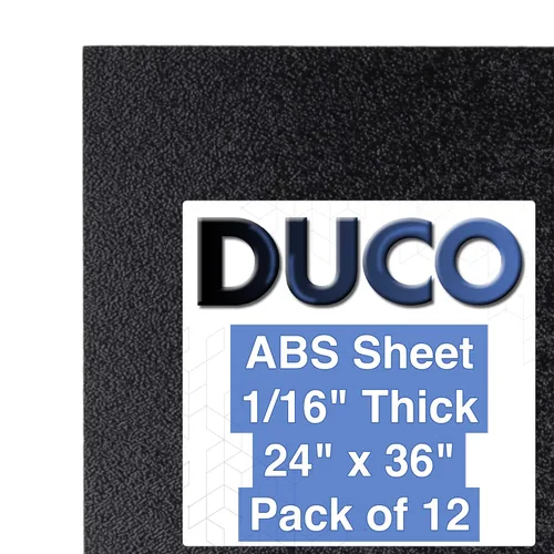 Vista 29 de Duco - Lámina de plástico ABS fabricada en Estados Unidos de 1/16 pulgadas de grosor, 6 x 12 pulgadas, 1 paquete de paneles termoplásticos negros