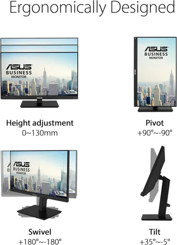 Vista 4 de ASUS Monitor multitáctil 1080P de 24 pulgadas (BE24ECSBT) - Full HD, IPS, táctil de 10 puntos, IPS, cuidado ocular, USB-C con suministro de energía