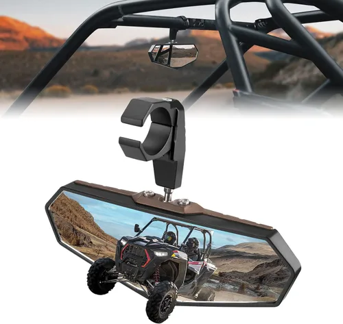 Vista 7 de KEMIMOTO Espejo Retrovisor UTV, Espejo Central SXS Compatible con Jaulas de Barras Antivuelco de 1.6"-2", Compatible con Polaris RZR, Can-Am X3