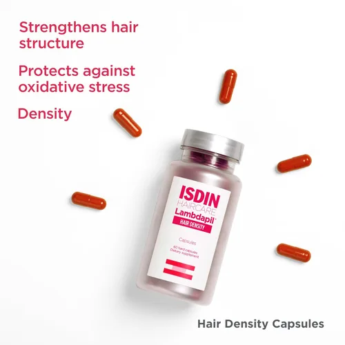 Vista 5 de ISDIN Lambdapil Hair Density Capsules: Cápsulas de vitaminas engrosantes del cabello para adelgazar el cabello