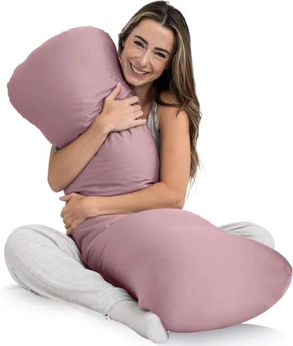 SleepCloud Almohada Corporal con Peso de 8 libras - Almohada con Peso para un Sueño Más Profundo (48" x 14") - Almohadas Corporales Refrescantes