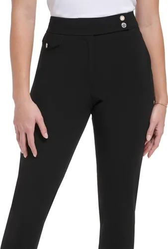 Vista 5 de Calvin Klein Women's Everyday Straight Two Button Tab Lux Stretch Trouser