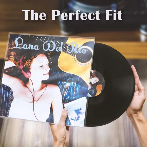 Vista 3 de Claev Outer Record Sleeves for Album Covers - 50 Clear Plastic Outer Sleeves to Protect 12" LP Vinyl Record Albums - 12.75 x 12.75 inch & 3 mil