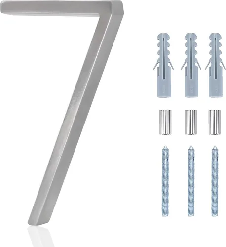 Vista 30 de Números de casa blancos para exterior moderno - Números de casa flotantes modernos de 5 pulgadas, crean sombras atractivas e interesantes, número 7