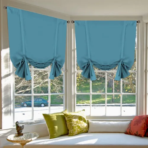 Vista 64 de H.VERSAILTEX - Cortina opaca con lazo de ajuste, cortina romana globo con aislamiento térmico, bloqueador de luz, panel de bolsillo para varilla