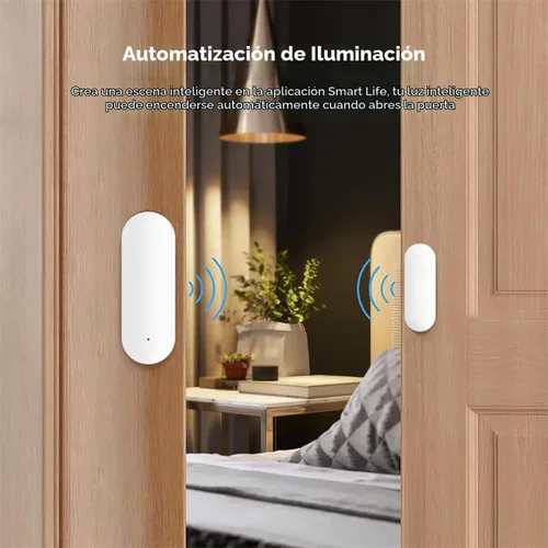 Vista 5 de Sensor WiFi para puerta y ventana: sensor de contacto inalámbrico con alertas de notificación de aplicaciones gratuitas, sensor de puerta 1Paquete