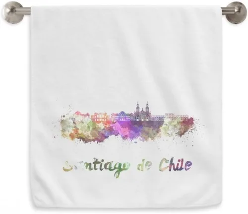 DIYthinker Santiago De Chile City Watercolor Hand Towel Bath Facecloth Soft Cotton Washcloth