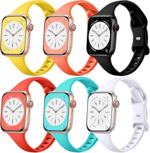 Vista 18 de Lerobo Paquete de 6 correas deportivas de silicona compatibles con Apple Watch Series 7, 8, SE, 6, 5, 4, 3, 2, 1