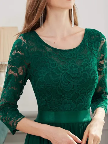 Vista 5 de Ever-Pretty - Vestido largo elegante para dama de honor, con cintura imperio, manga de 34, 07412