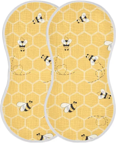 Vista 21 de Lindos paños de muselina de panal de abeja para bebé, 1 paquete de 100% algodón, baberos para niño y niña