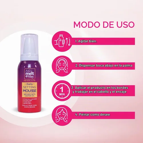Vista 6 de Esha Melt N Slay - Mousse para el cabello (2.7 onzas líquidas)