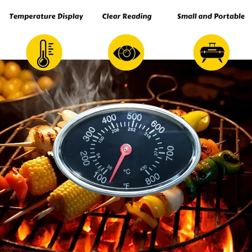 Vista 2 de BBQCuker Medidor de termómetro de parrilla para parrilla de carbón y ahumador, termómetro de barbacoa para piezas de repuesto de parrilla, perno M5