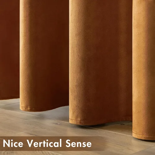 Vista 5 de MIULEE - Cortinas opacas de terciopelo, térmicas e insonorizadas, con ojales, elegantes, para decoración de otoño, para sala de estar y dormitorio