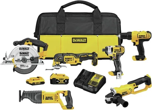 DEWALT Kit de herramientas eléctricas de 20 V MAX, set de 6 herramientas inalámbricas con batería y cargador (DCK661D1M1)