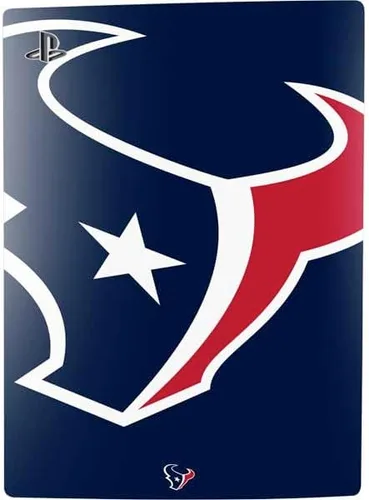 Vista 2 de Skinit Calcomanía para juegos compatible con PS5 Bundle – Diseño de logotipo grande con licencia oficial de los Houston Texans de la NFL