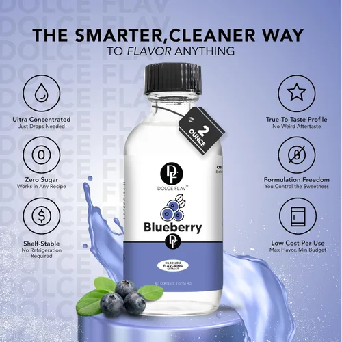 Vista 3 de Dolce Flav Extracto de arándano – 8 onzas soluble en aceite Kosher, sin azúcar, concentrado sabor de arándano maduro para hornear, chocolates
