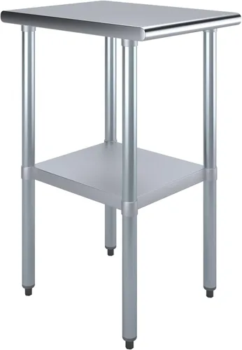 Vista 30 de Mesa de preparación de acero inoxidable de 24 x 12 pulgadas, mesa de trabajo resistente certificada NSF para uso doméstico y comercial, estante