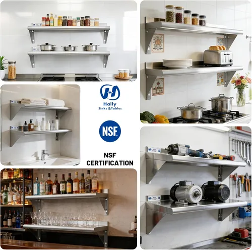 Vista 7 de Estante de acero inoxidable Hally 12 x 60