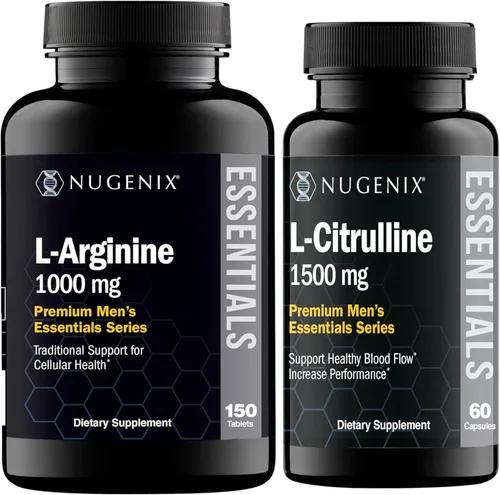 Nugenix Essentials L-Citrulina y L-Arginina - Suplementos esenciales para hombres con citrulina y arginina