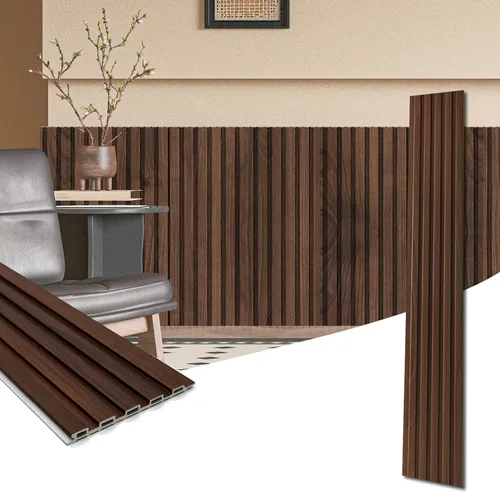 Vista 11 de Art3d WPC - Paneles de pared con listones, paquete de 8 unidades de 108 x 6 pulgadas, detalles de pared 3D para decoración de pared interior, sala