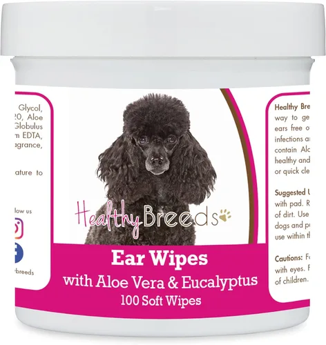 Vista 144 de Healthy Breeds Shih Tzu Toallitas de limpieza de oídos con aloe y eucalipto para perros, 100