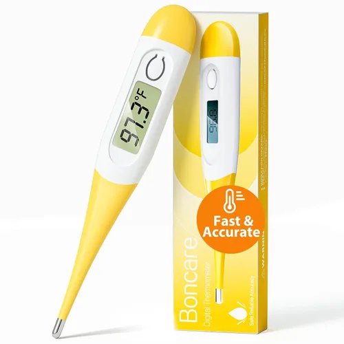 Boncare - Termómetro digital de 10 segundos para adultos y niños - Termómetro rectal preciso y seguro para bebé con alarma de fiebre, termómetro