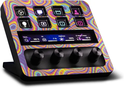 Vista 25 de MightySkins - Piel de fibra de carbono compatible con Elgato Stream Deck + madera gris Acabado de fibra de carbono texturizado protector