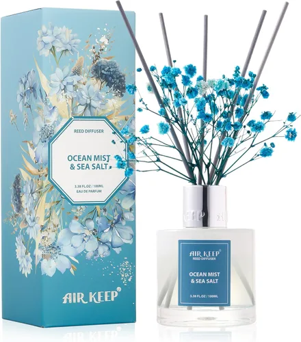 Vista 40 de Airkeep Difusor de varillas de 3.38 onzas (3.4 fl oz), juego de difusor de varillas perfumadas de lino limpio y vainilla de cachemira, difusor