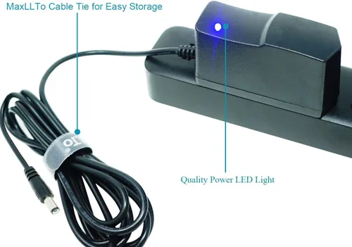 Vista 4 de Adaptador de corriente alterna extra largo de 6 pies Cable cargador de pared PSU para teclado Casio CTK-551 CTK551