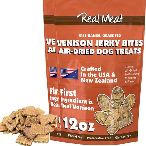 Vista 22 de Golosinas de carne real para perros - Bolsa de 12oz de tiras de carne de res aire-secas para perros de tamaño bocado - Golosinas de carne
