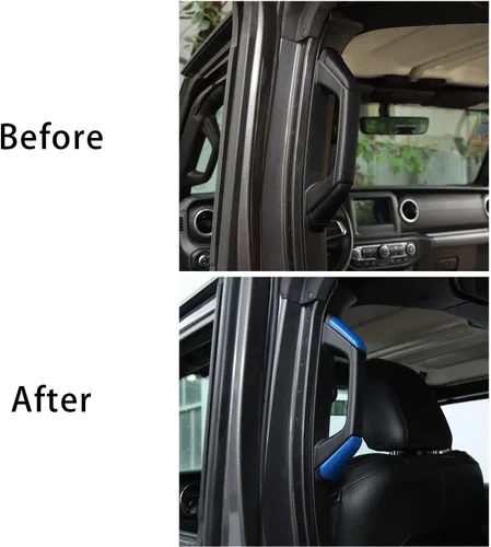 Vista 6 de Voodonala Para Jeep JL A&B - Manijas de agarre de pilar para 2018-2023+ Jeep Wrangler Accesorios JL JLU Gladiator JT 4XE Accesorios interiores, ABS