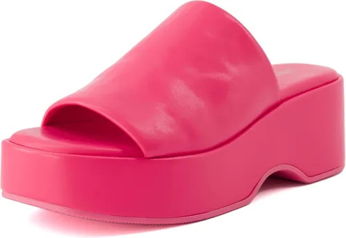 CUSHIONAIRE Sandalia de plataforma Spin One Band para mujer con espuma viscoelástica