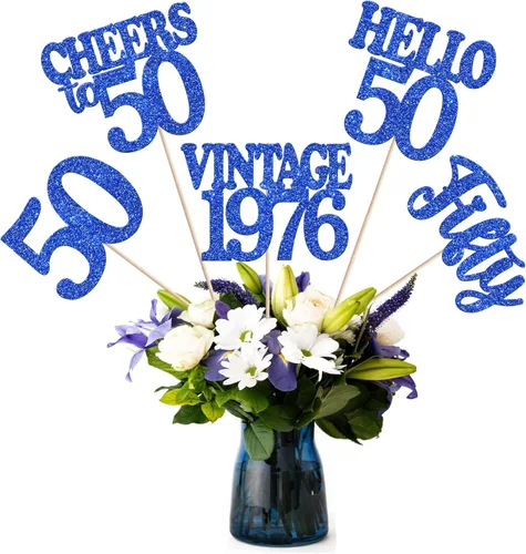 Vista 38 de 15 piezas de centro de mesa de feliz cumpleaños número 10 palos de diez dígitos dobles vintage 2015 centros de mesa de flores palos saludos a 10