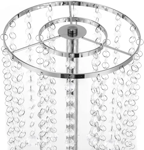 Vista 6 de 2 jarrones de flores de boda de 21.9 pulgadas de alto, centros de mesa plateados para mesa de boda, soporte alto de flores, centro de mesa