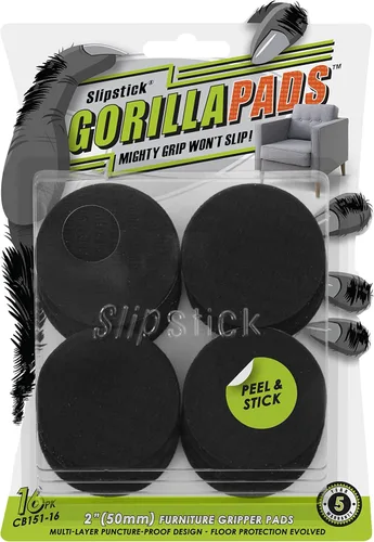 Vista 18 de Slipstick GorillaPads CB147 Almohadillas Antideslizantes para Muebles/Pies de Agarre (Juego de 16) Protectores de Piso de Goma Autoadhesivos, 1