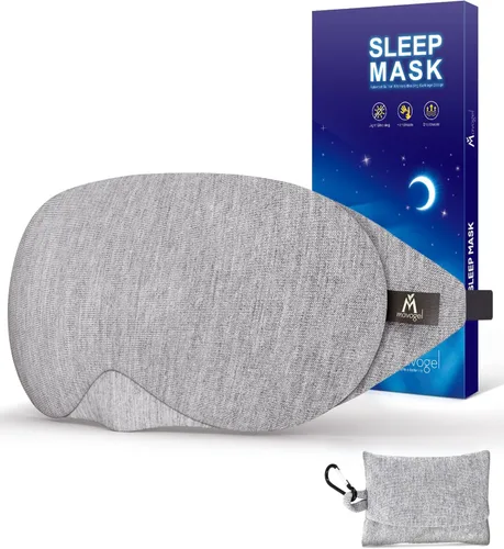 Vista 11 de Mavogel - Antifaz de dormir de algodón - Diseño actualizado con bloqueo de luz y puente nasal ajustable, antifaz nocturno suave y cómodo