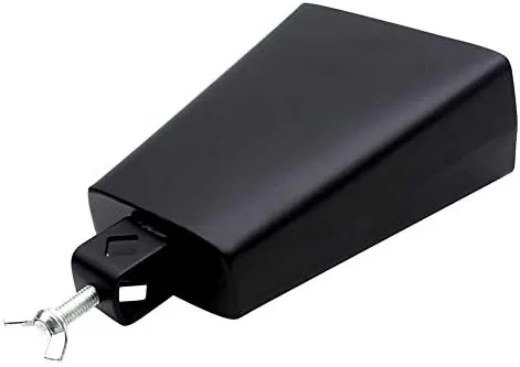 Vista 2 de Campana de vaca, campana de vaca de metal de 6 pulgadas con palo para instrumentos musicales de percusión, suministros de percusión