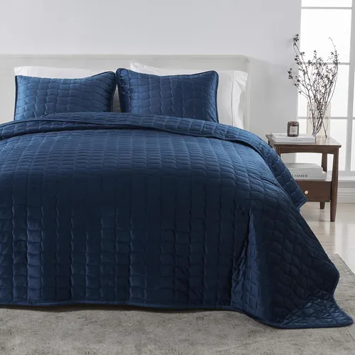 Vista 7 de Juego de edredón y fundas de almohada de terciopelo tamaño King, terciopelo de lujo de doble cara, juego de ropa de cama pesado de 3 piezas