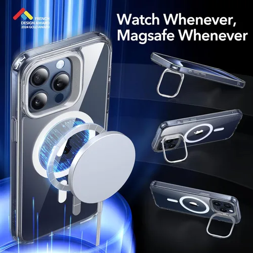 Vista 2 de ESR Funda para iPhone 15 Pro Max, Compatible con MagSafe, Funda Protectora Transparente de Grado Militar para iPhone 15 Pro Max, Funda de Teléfono