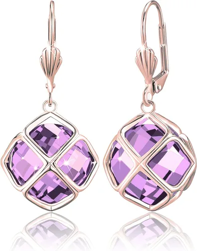 Vista 25 de Pendientes colgantes de cristal austriaco de 14MM para mujer, joyería chapada en oro de 14 quilates Apr-Diamante-Chapado en Oro de 14 K