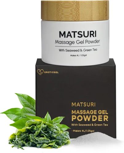 Gel de masaje japonés Nuru en polvo de 1.41 oz | Formulado con algas marinas naturales y té verde | Fabricado en Japón | Sin parabenos ni glicerina