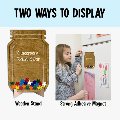 Vista 3 de MDPrints - Tarro de recompensa con estrellas para niños, recompensas de entrenamiento para ir al baño, niños y niñas de 2 a 4 años, tarros