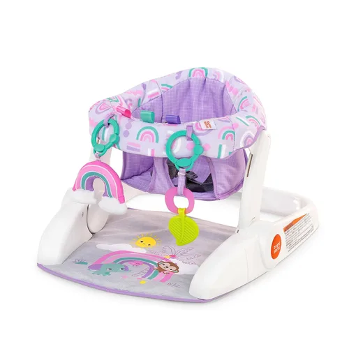 Vista 16 de Bright Starts Learn-to-Sit - Asiento de piso para bebé, 2 posiciones para crecer con bebé, silla de bebé portátil, incluye juguetes sensoriales